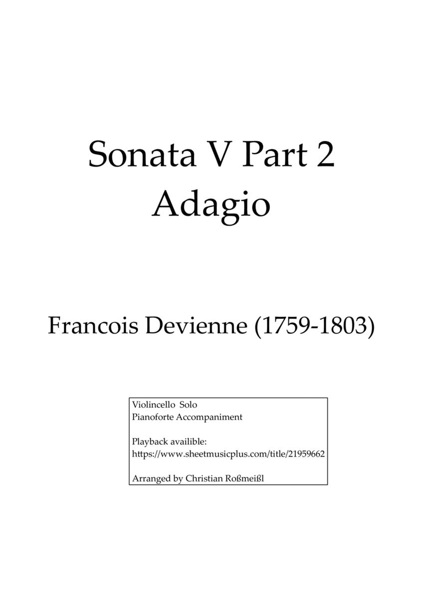 Devienne Sonata V Part 2 for Cello image number null