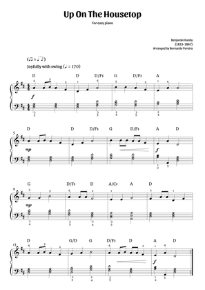 Book cover for Up On The Housetop (easy piano in D major – with chords)