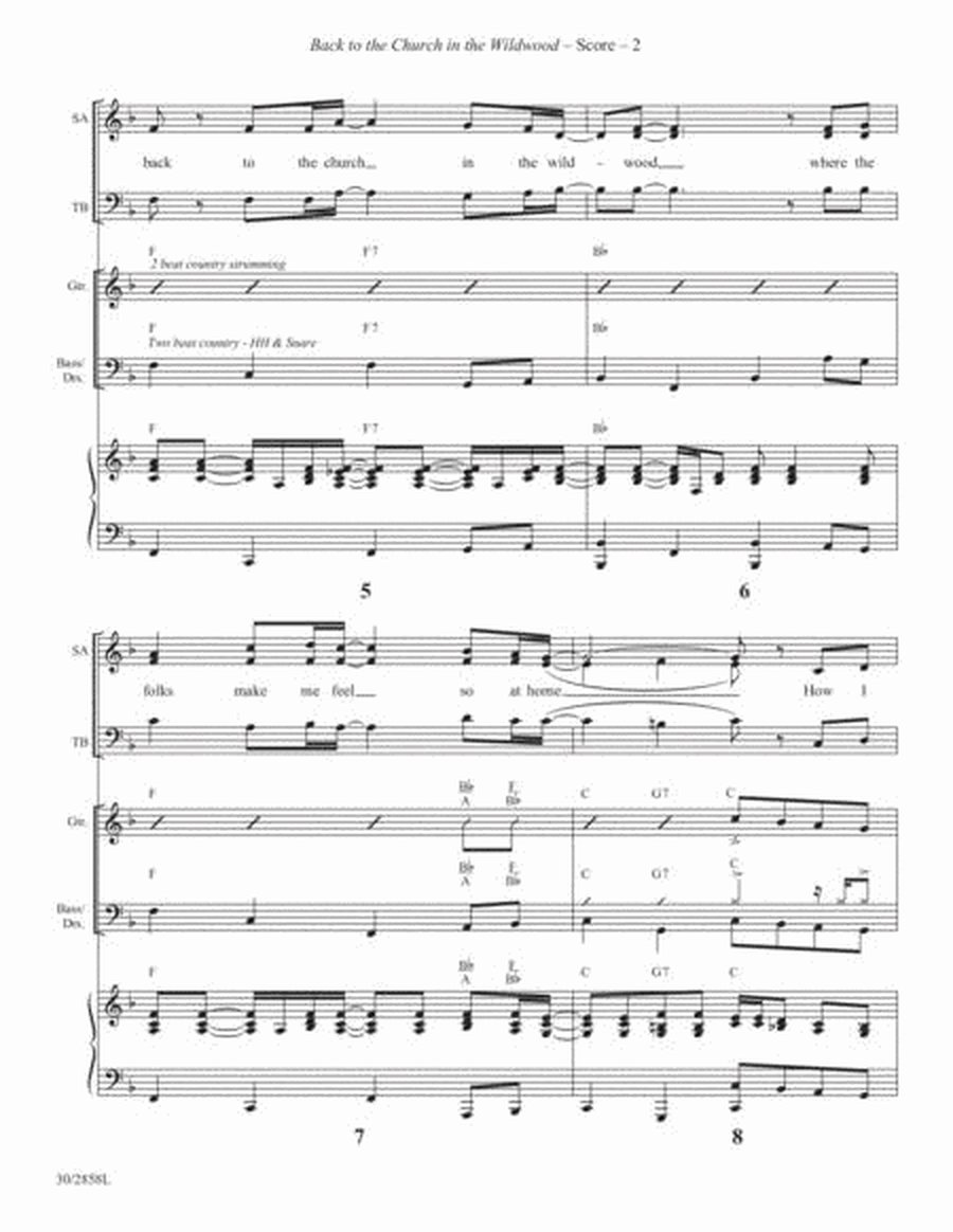 Back to the Church in the Wildwood - Rhythm Score and Parts