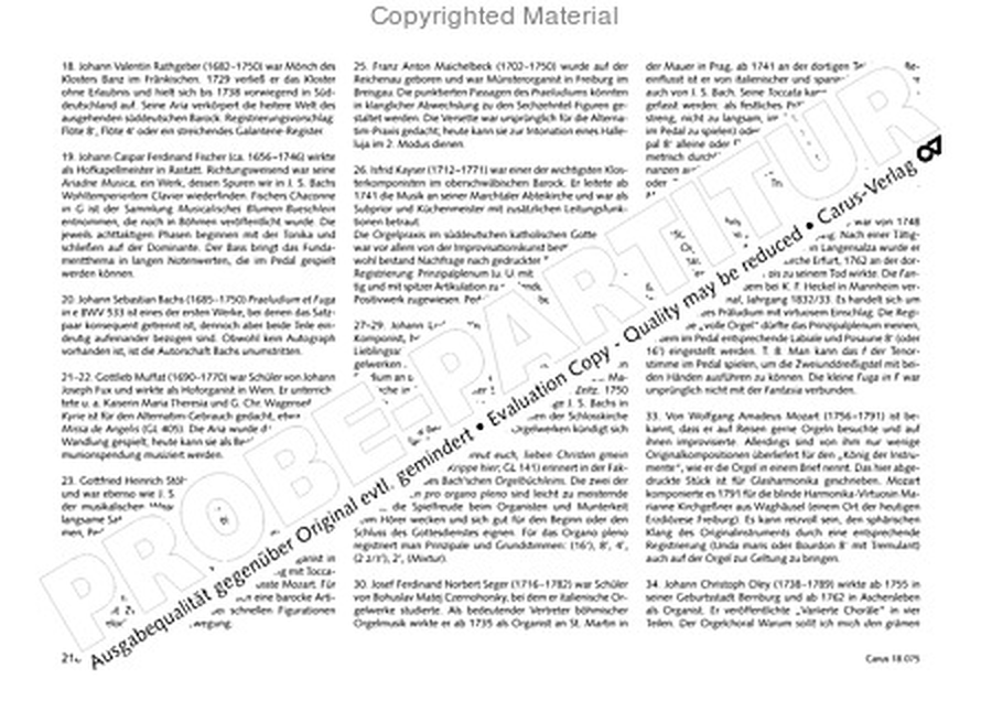 Freiburger Orgelbuch: Stammteil