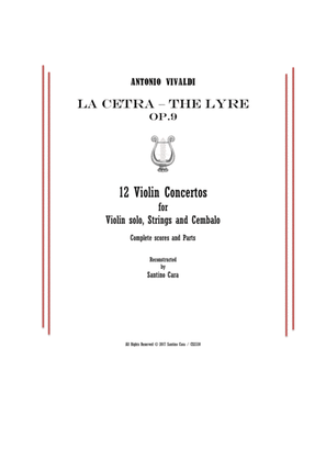 Book cover for Vivaldi - La Cetra Op.9 - 12 Concertos for Violin, Strings and Cembalo - Scores and Parts
