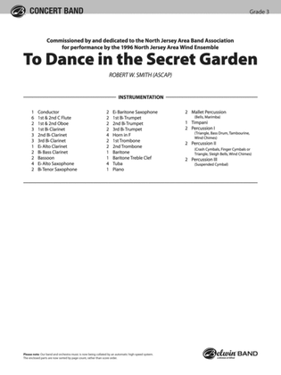 To Dance in the Secret Garden: Score