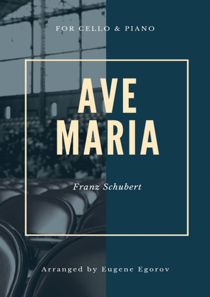 Book cover for Ave Maria, Franz Schubert, For Cello & Piano