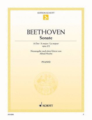 Book cover for Sonata A major, Op. 2/2