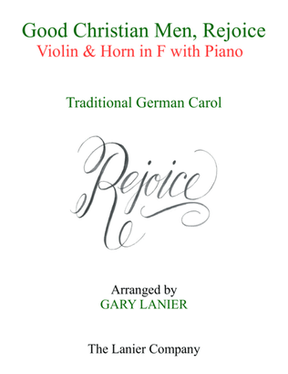 Book cover for GOOD CHRISTIAN MEN, REJOICE (Violin, Horn in F with Piano & Score/Parts)