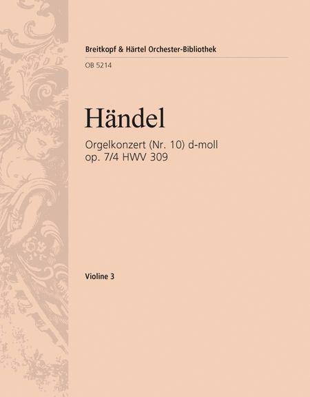 Orgelkonzert d-moll op.7/4 HWV309