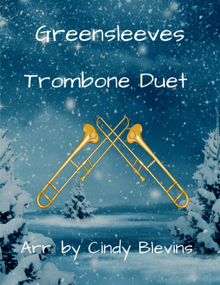 Book cover for Greensleeves, for Trombone Duet