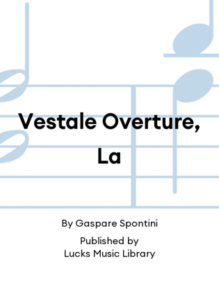 Book cover for Vestale Overture, La