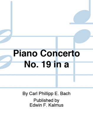 Book cover for Piano Concerto No. 19 in a