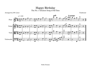 Book cover for Happy Birthday for Flute & String Trio