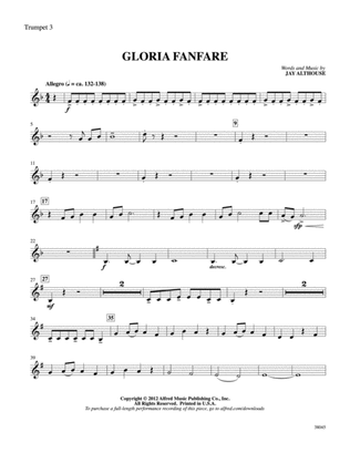 Book cover for Gloria Fanfare: 3rd B-flat Trumpet