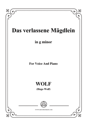Book cover for Wolf-Das verlassene Mägdlein in g minor,for Voice and Piano