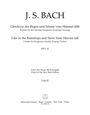 Book cover for Gleichwie der Regen und Schnee vom Himmel fallt BWV 18