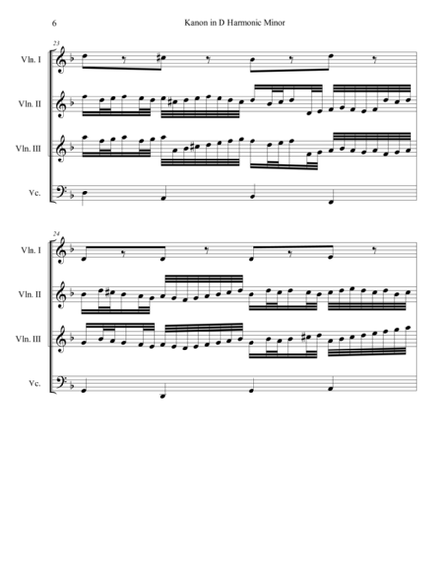 Kanon in D Harmonic Minor