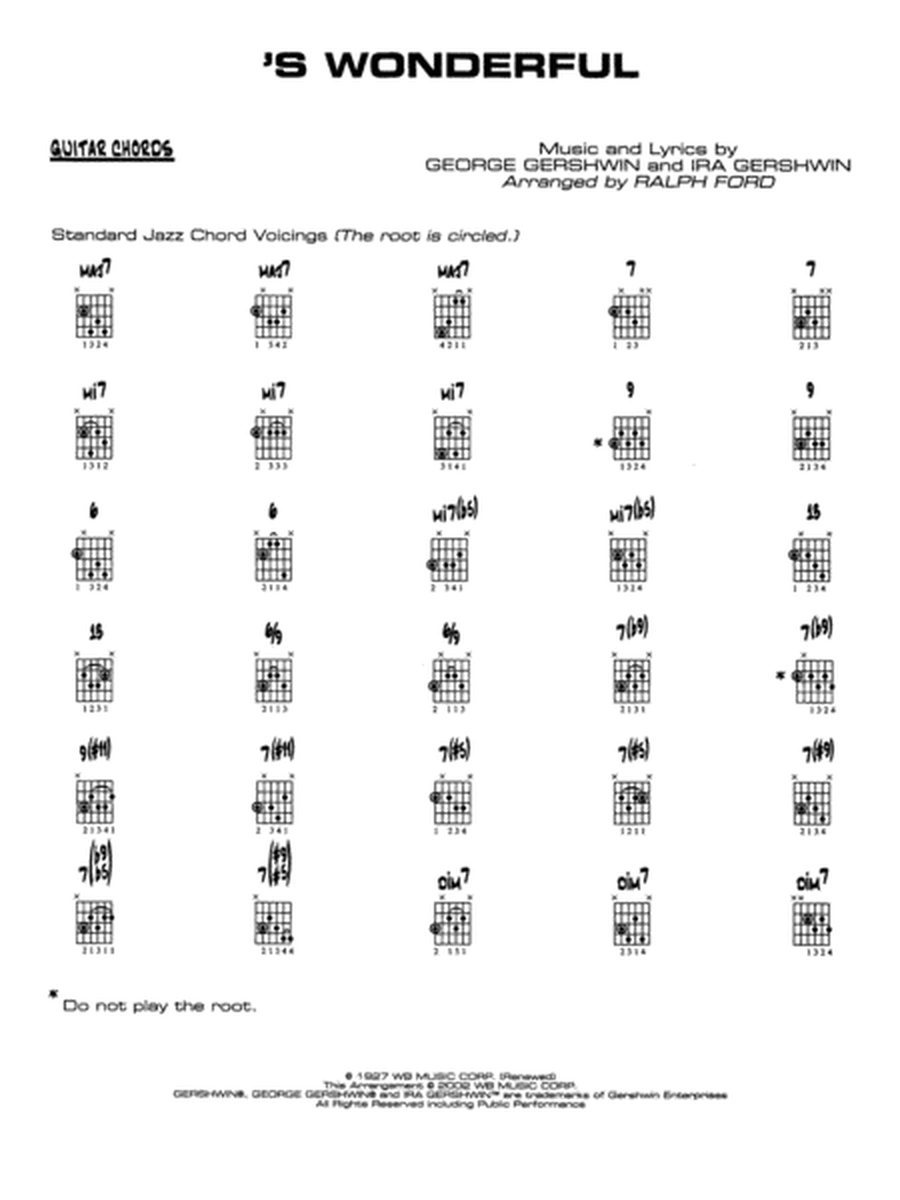 'S Wonderful: Guitar Chords