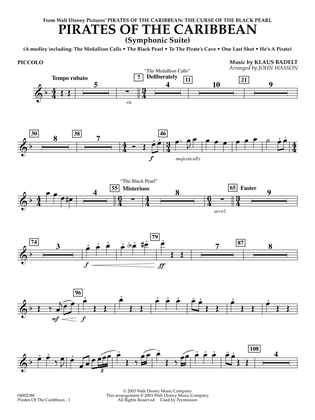 Book cover for Pirates Of The Caribbean (Symphonic Suite) (arr. John Wasson) - Piccolo