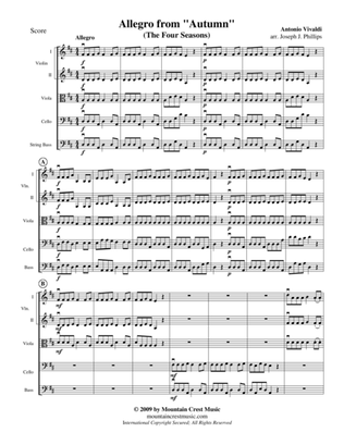 The Four Seasons: Allegro from Autumn-score