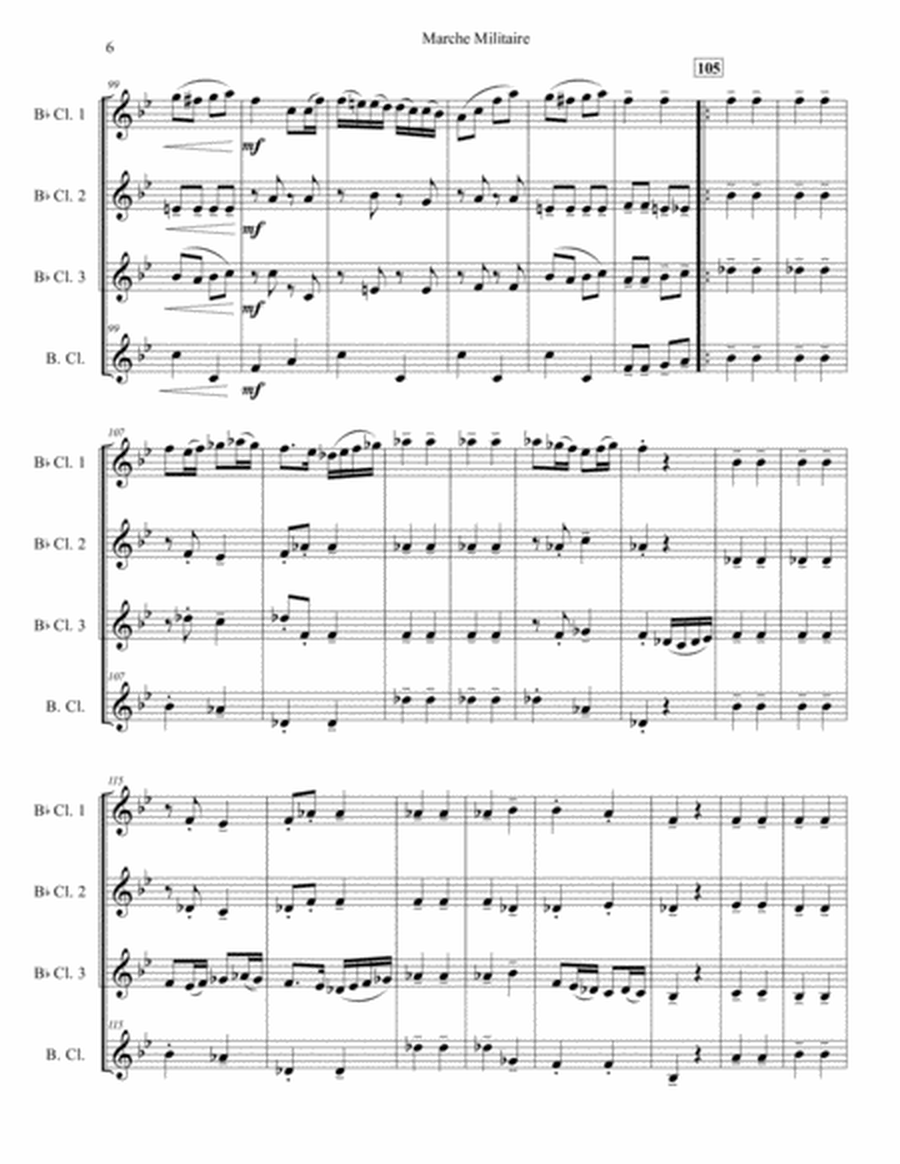 Marche Militaire for Clarinet Quartet image number null