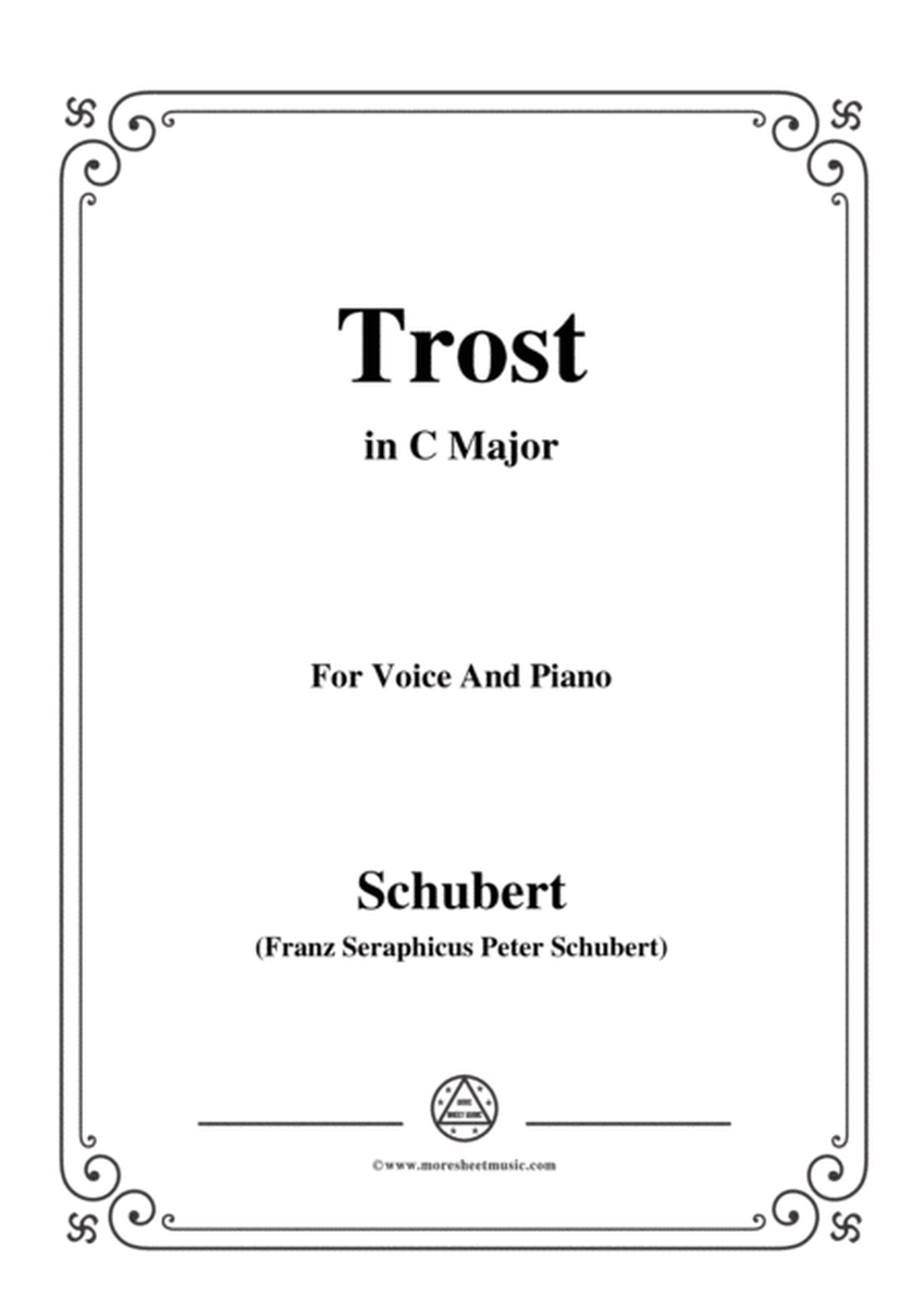 Schubert-Trost,in C Major,for Voice&Piano image number null