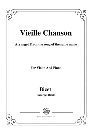 Book cover for Bizet-Vieille Chanson,for Violin and Piano