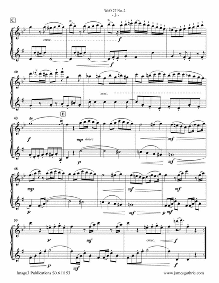 Beethoven: Duet WoO 27 No. 2 for Alto Flute & Bass Clarinet image number null