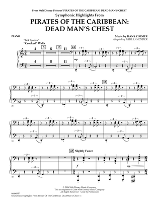 Book cover for Soundtrack Highlights from Pirates Of The Caribbean: Dead Man's Chest - Piano