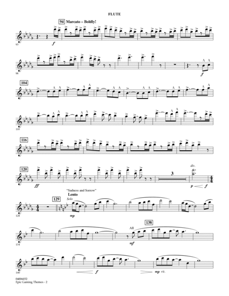 Epic Gaming Themes - Flute by Paul Murtha - Concert Band - Digital Sheet  Music