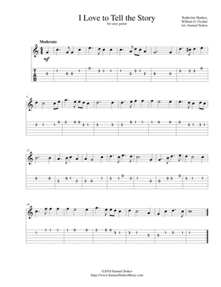 Book cover for I Love to Tell the Story - for easy guitar with TAB