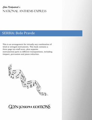 Book cover for Serbia National Anthem: Bože Pravde