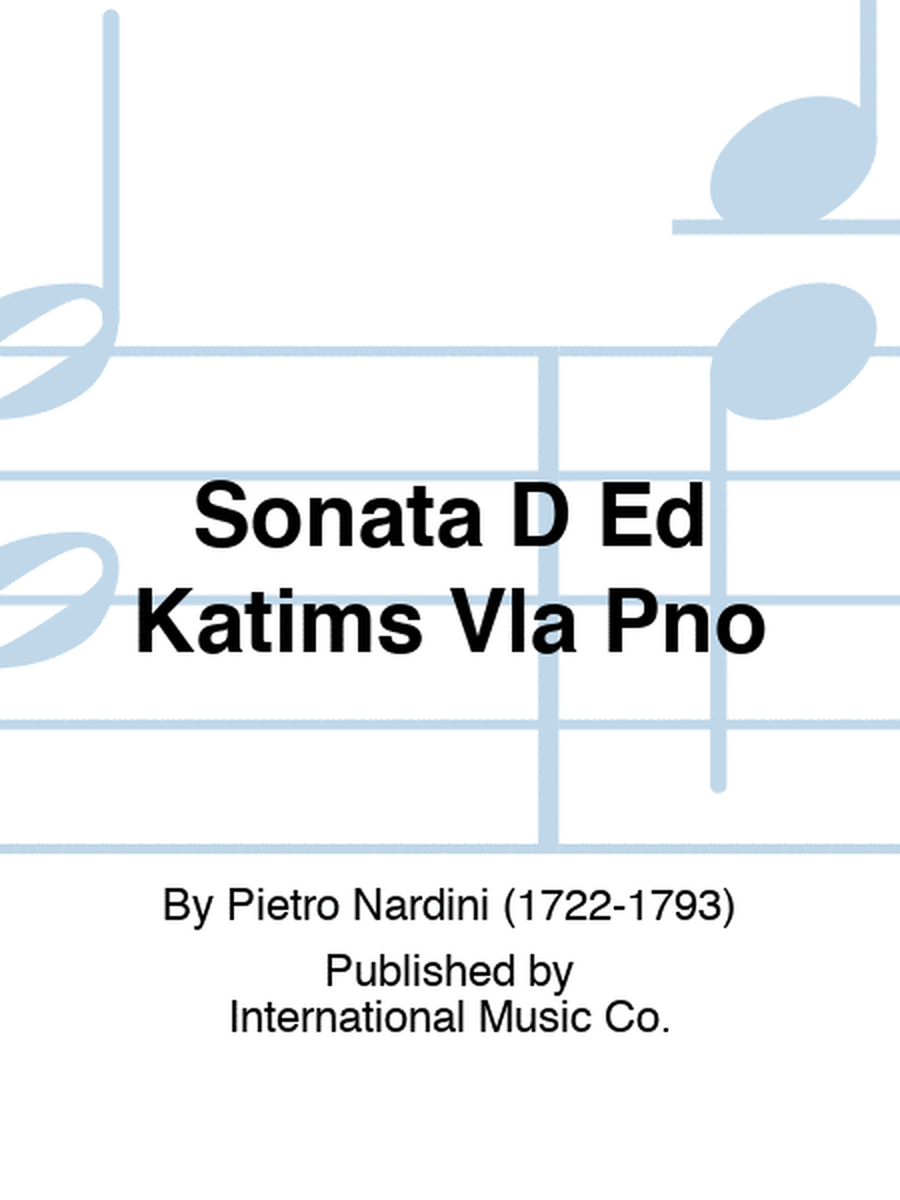 Sonata D Ed Katims Vla Pno