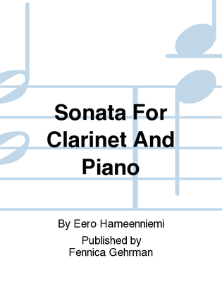 Book cover for Sonata For Clarinet And Piano