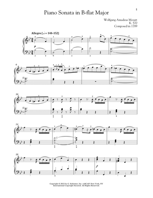 Book cover for Piano Sonata In B-flat Major, K. 570