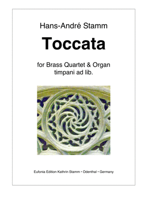 Book cover for Toccata for brass quartet & organ, timpani ad lib.