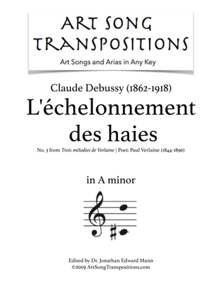 Book cover for DEBUSSY: L'échelonnement des haies (transposed to A minor)