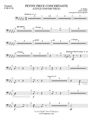 Book cover for Petite Piece Concertante (Little Concert Piece) (Solo Cornet and Concert Band): Timpani