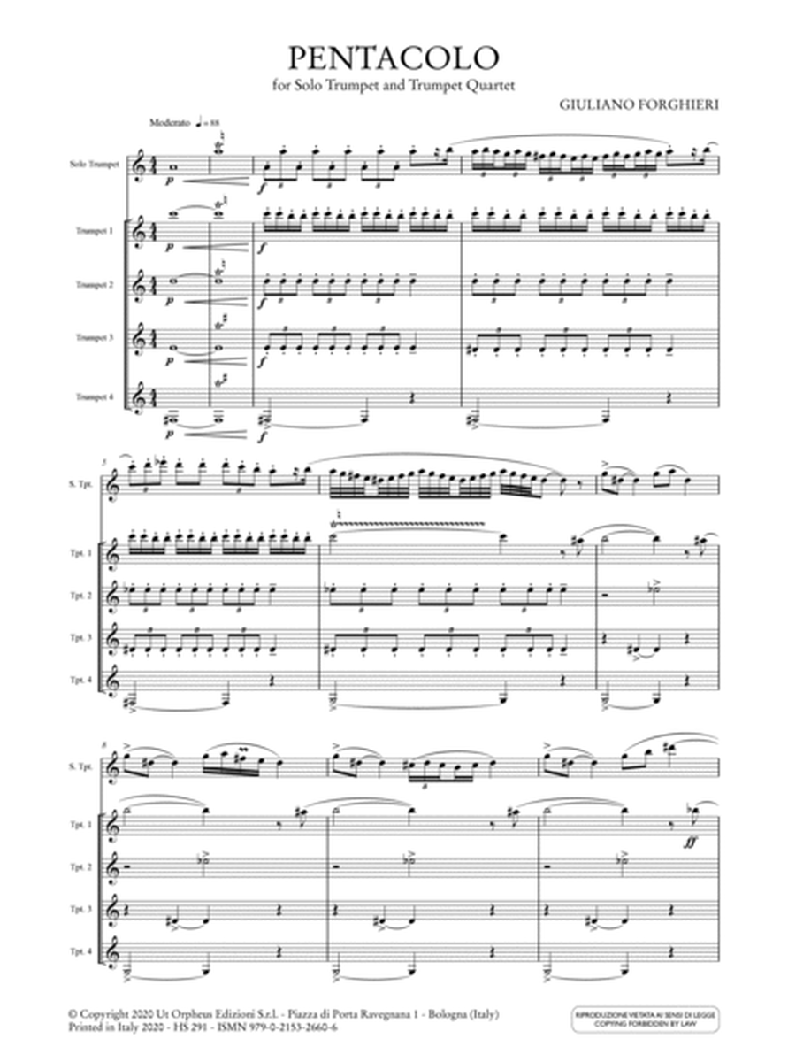 Pentacolo for Solo Trumpet and Trumpet Quartet (2013)