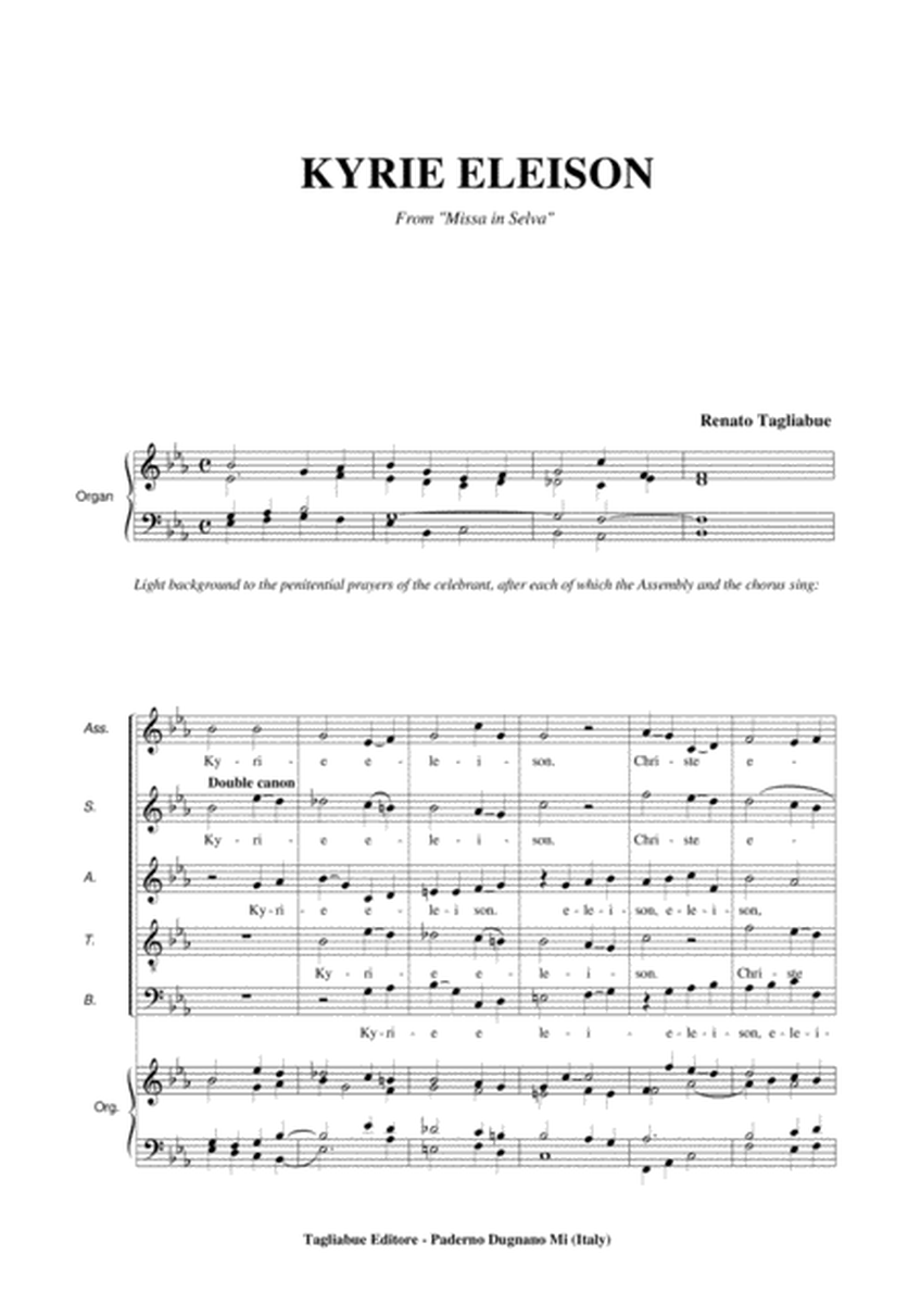 KYRIE ELEISON - Tagliabue - Double Canon for Assembly (or Solo), SATB Choir and Organ image number null