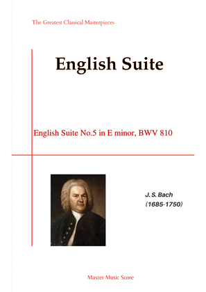 Book cover for Bach-English Suite No.5 in E minor, BWV 810 (Piano)