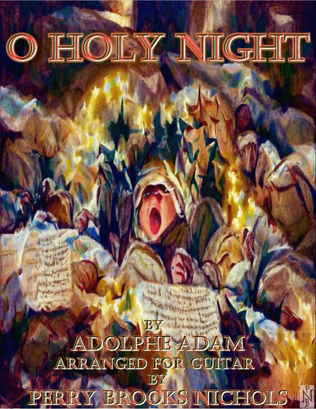 Book cover for O Holy Night arranged for solo fingerstyle guitar in Open D tuning.