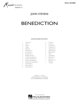 Book cover for Benediction - Full Score
