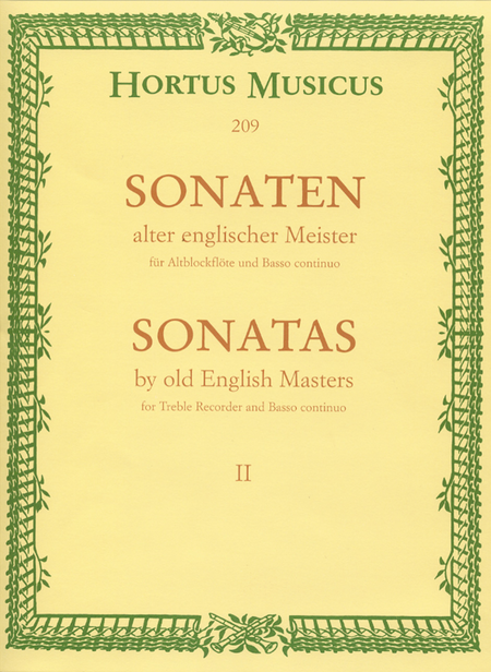 Sonatas by old English Masters for Treble Recorder and Basso continuo