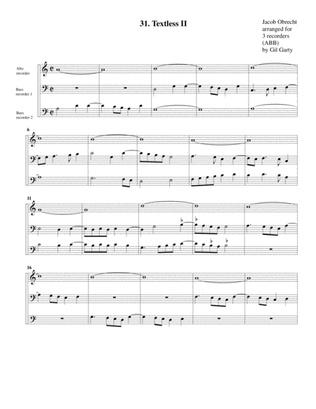 Book cover for Textless II (arrangement for 3 recorders)