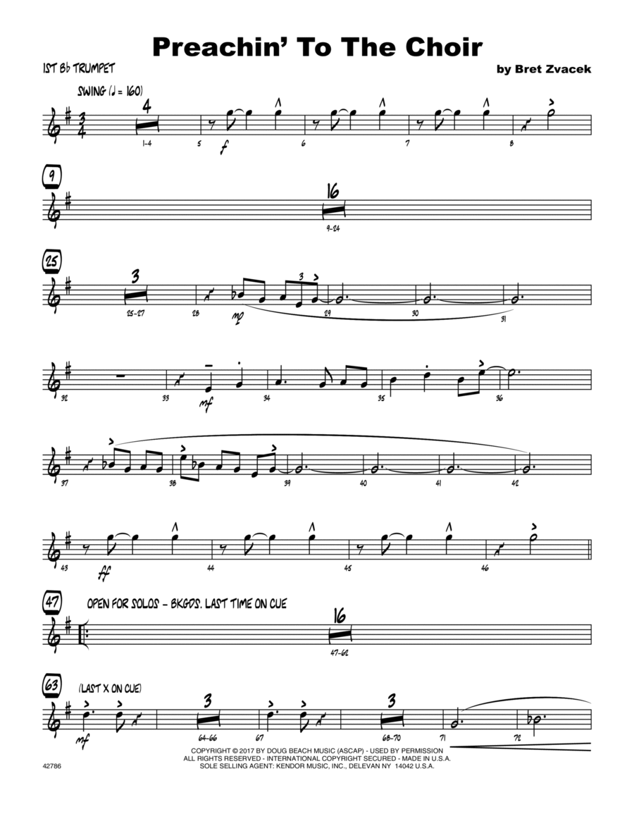 Preachin' To The Choir - 1st Bb Trumpet