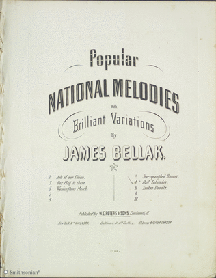 Book cover for Popular National Melodies with Brilliant Variations: Hail Columbia