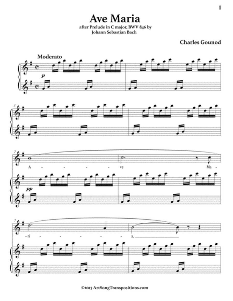 GOUNOD: Ave Maria (transposed to 8 keys: G, G-flat, F, E, E-flat, D, D-flat, C major)