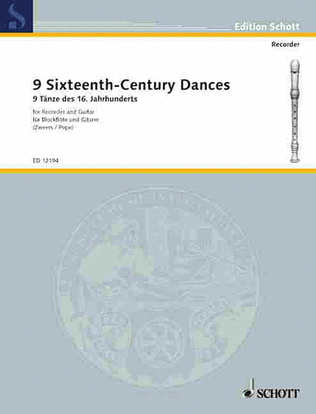 Book cover for 9 Sixteenth Century Dances