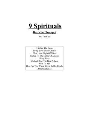 Book cover for 9 Spirituals, Duets For Trumpet