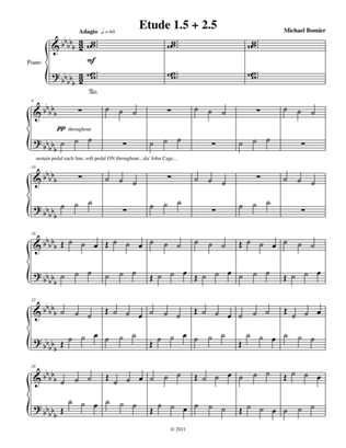 Etude 1.5 + 2.5 for Piano Solo from 25 Etudes using Symmetry, Mirroring and Intervals