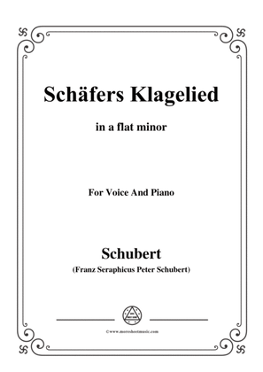 Book cover for Schubert-Schäfers Klagelied,in a flat minor,Op.3,No.1,for Voice and Piano