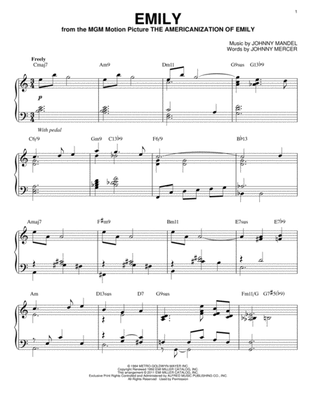 Book cover for Emily [Jazz version] (arr. Brent Edstrom)